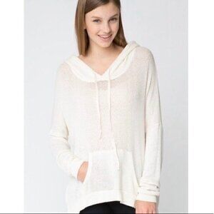 Brandy Melville Layla Knit Off White Hoodie One Size